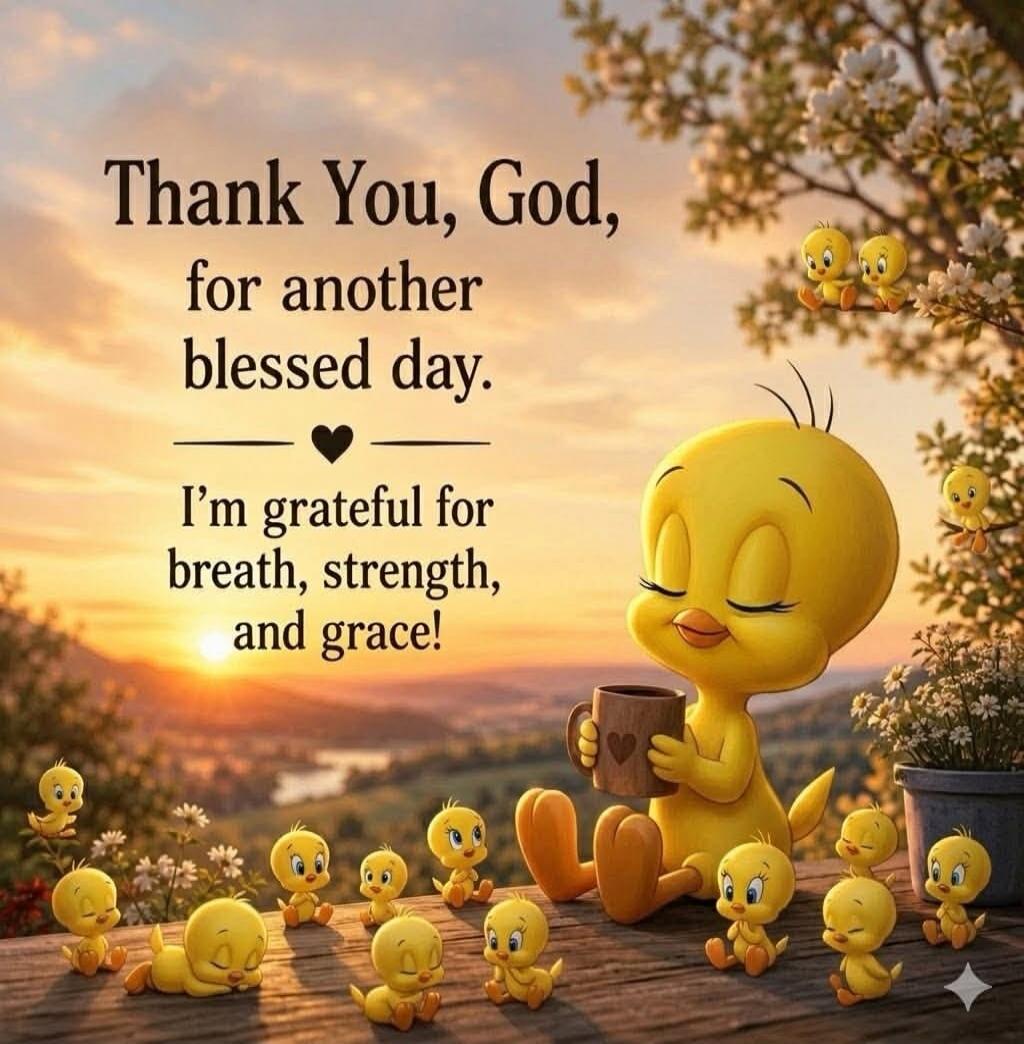 Thank You, God, for another blessed day. I'm grateful for breath, strength, and grace!