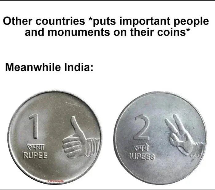 Other countries puts important people and monuments on their coins Meanwhile India