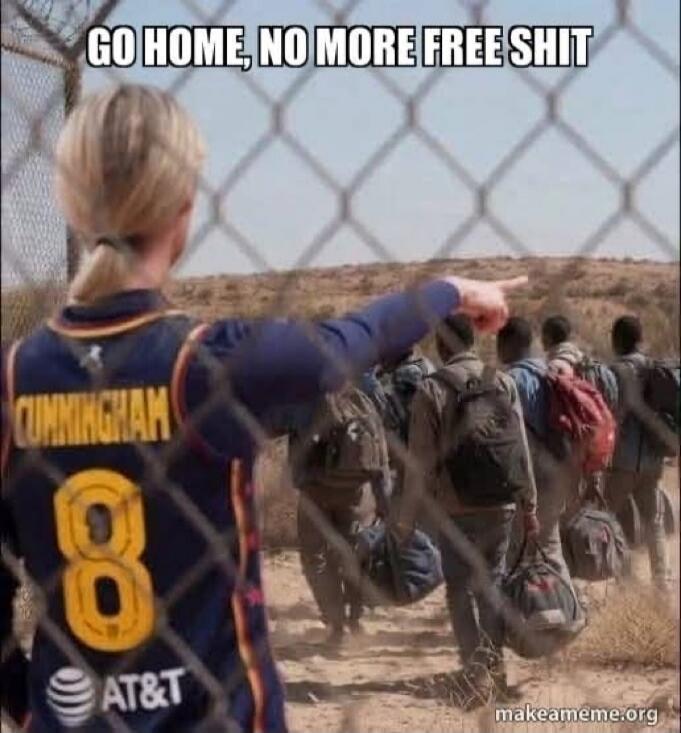 GO HOME, NO MORE FREE SHIT CUNNINGHAM 8 AT&T