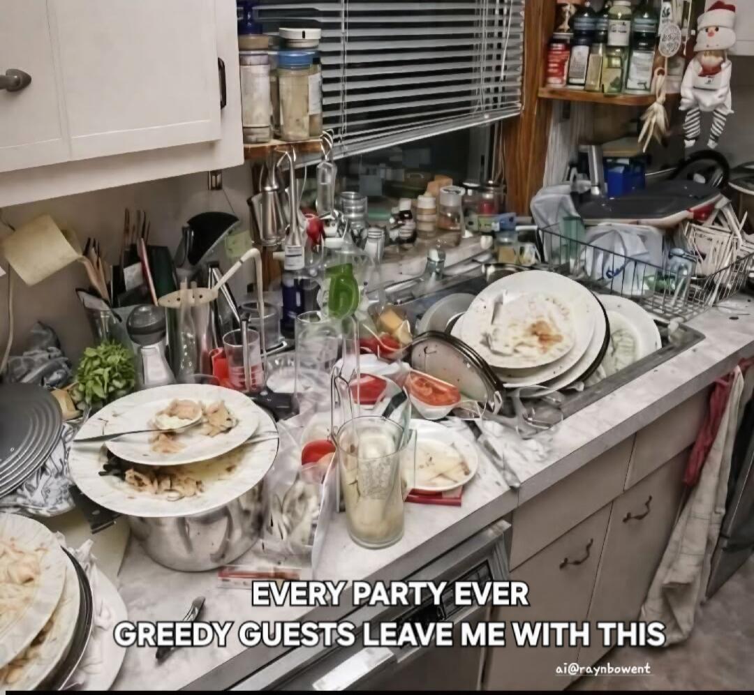 EVERY PARTY EVER GREEDY GUESTS LEAVE ME WITH THIS
