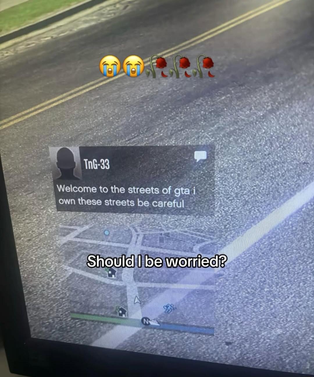 TnG-33: Welcome to the streets of GTA. I own these streets, be careful. Should I be worried?