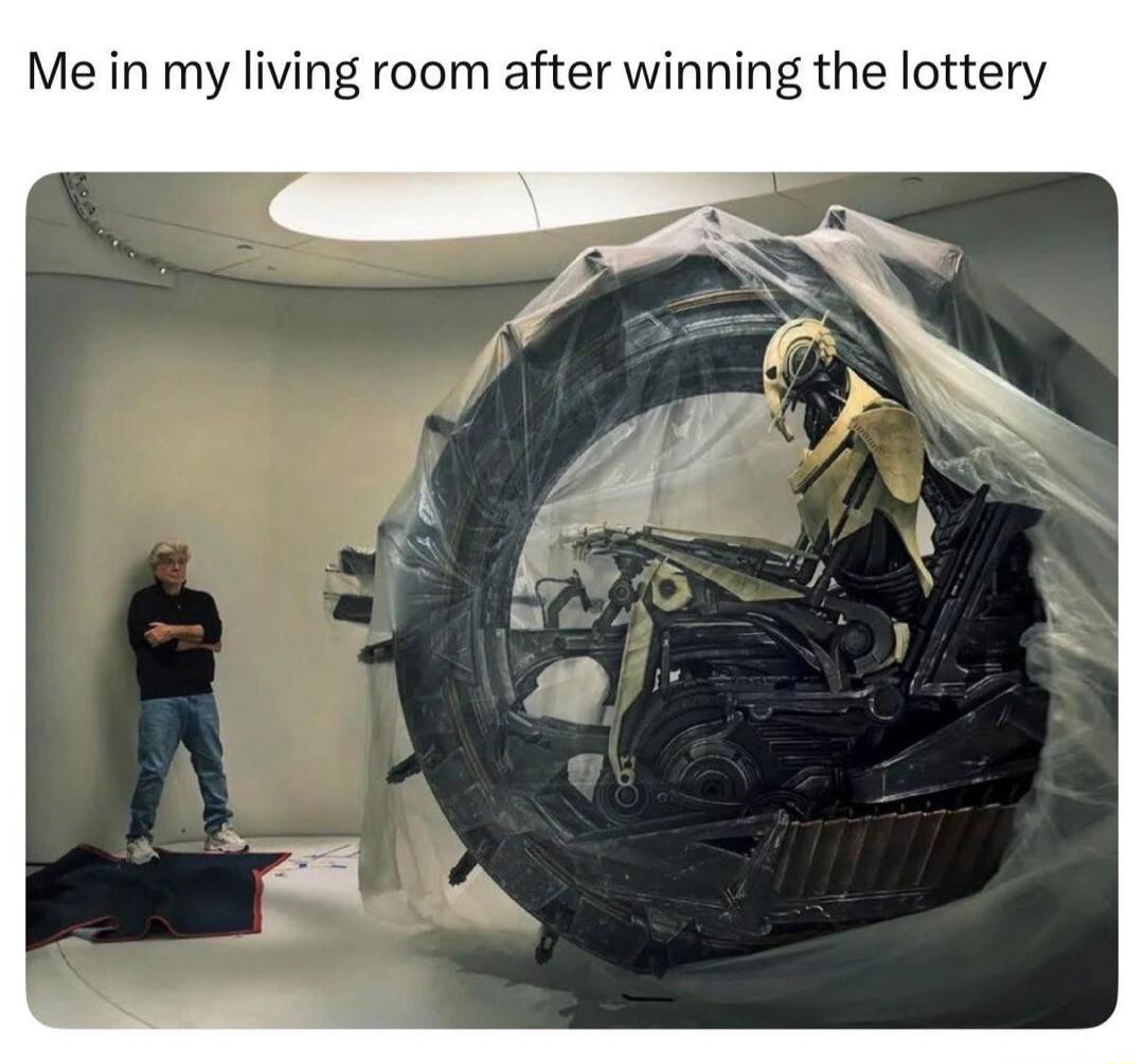 Me in my living room after winning the lottery