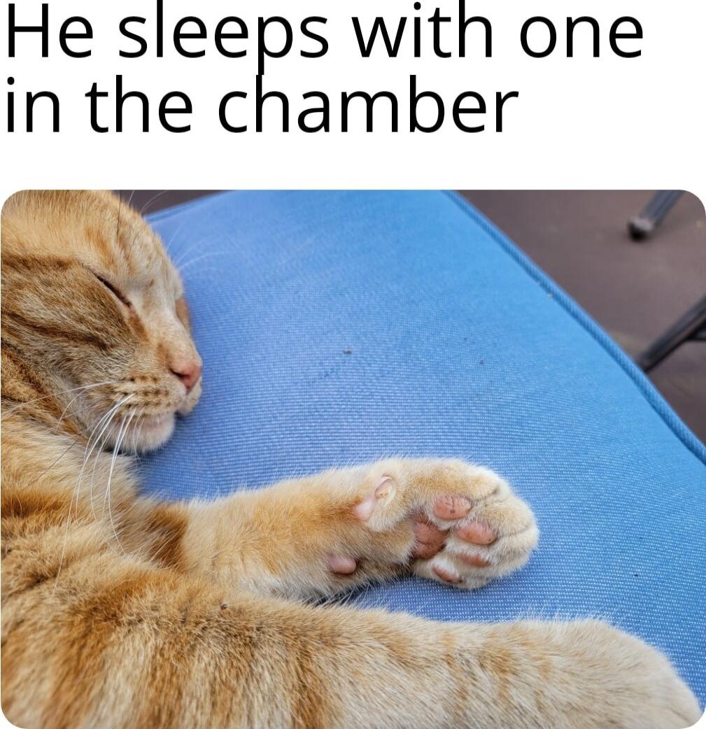 He sleeps with one in the chamber