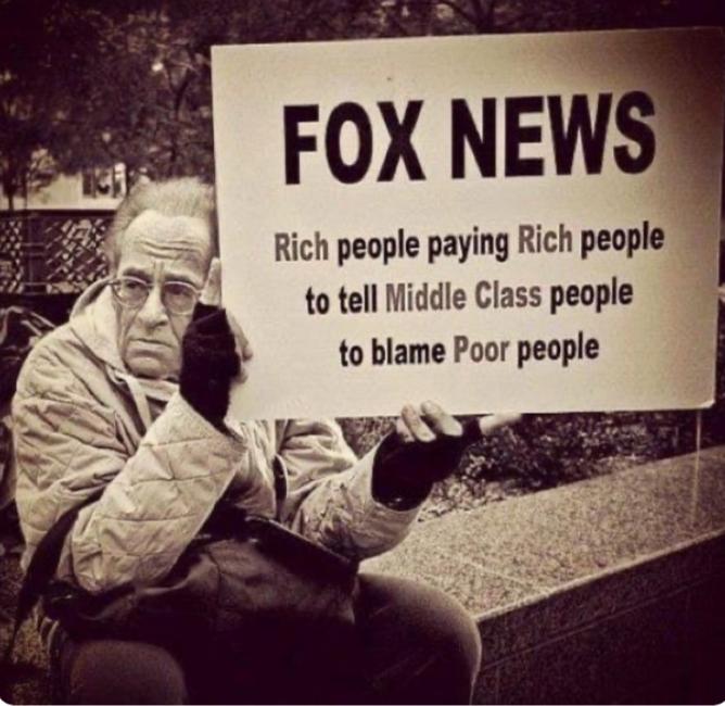 to tell Middle Class people to blame Poor people