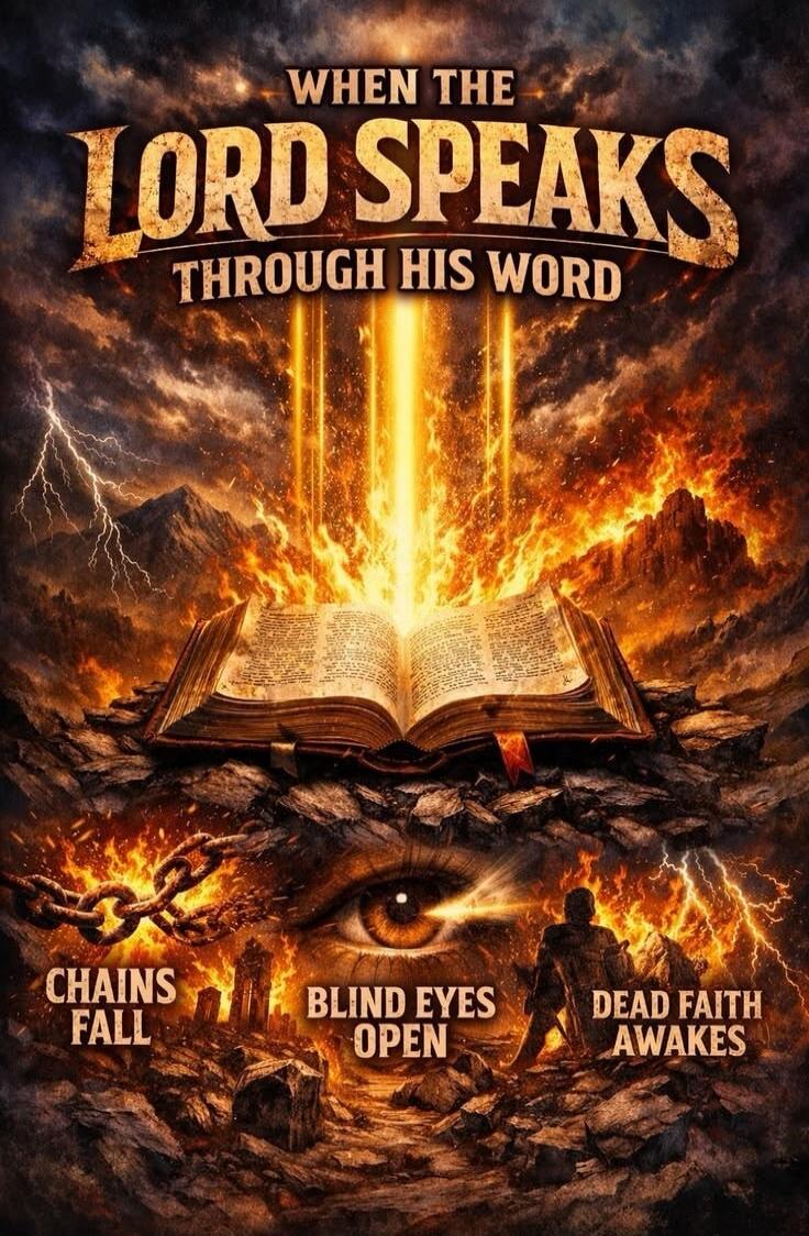 WHEN THE LORD SPEAKS THROUGH HIS WORD CHAINS FALL BLIND EYES OPEN DEAD FAITH AWAKES