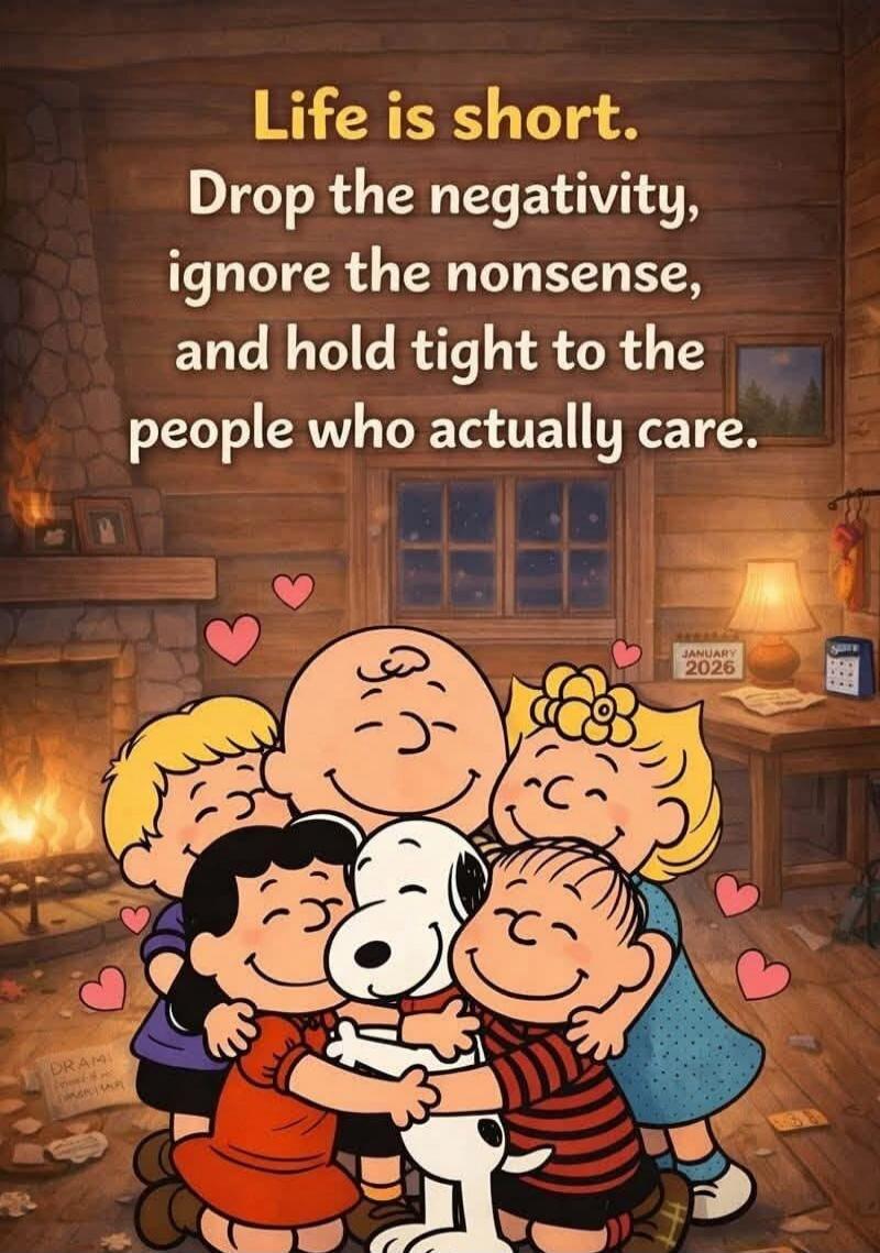Life is short. Drop the negativity, ignore the nonsense, and hold tight to the people who actually care.