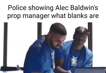 Police showing Alec Baldwins prop manager what blanks are