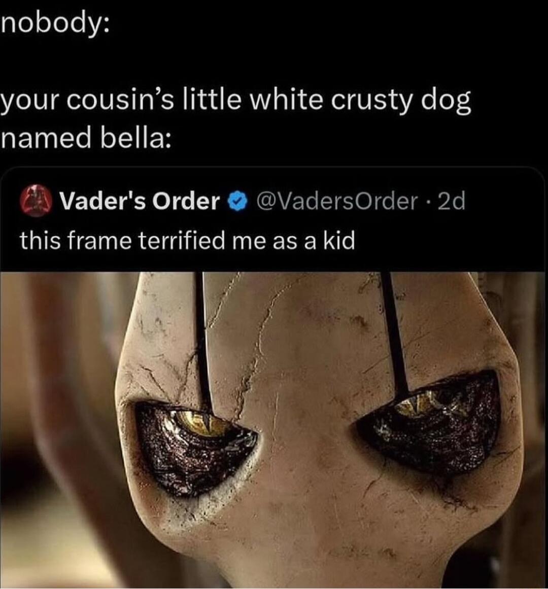 nobody your cousins little white crusty dog QETNETCRLIEIEH Vaders Order VadersOrder 2d QOISR SR TN EE R