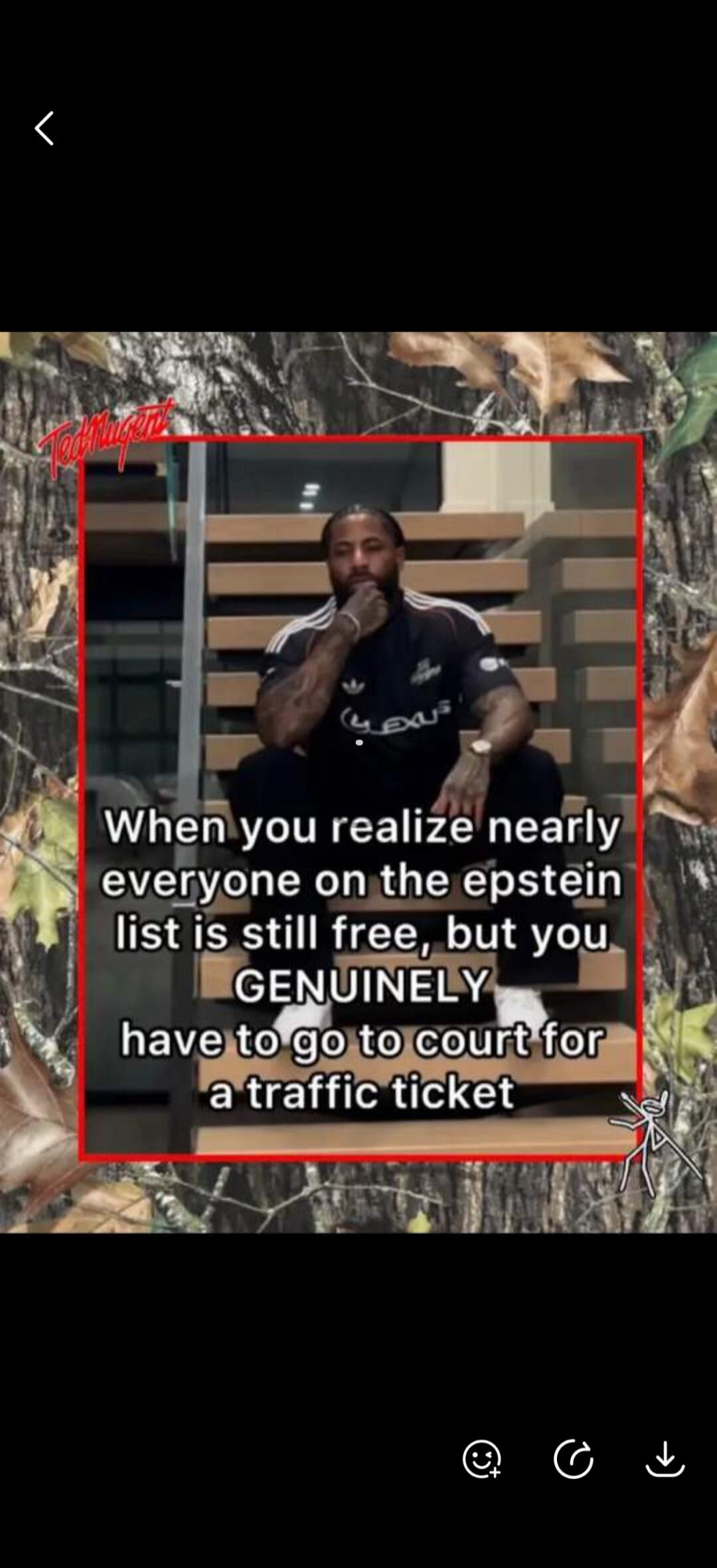 When you realize nearly everyone on the epstein list is still free, but you GENUINELY have to go to court for a traffic ticket