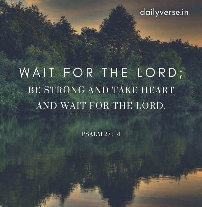 WAIT FOR THE LORD; BE STRONG AND TAKE HEART AND WAIT FOR THE LORD. PSALM 27:14