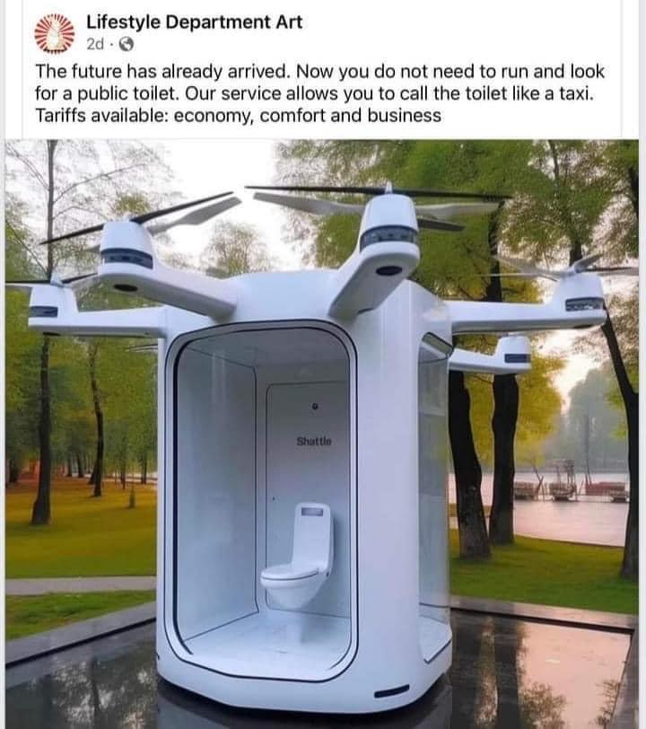 S Lifestyle Department Art The future has already arrived Now you do not need to run and look for a public toilet Our service allows you to callthe tolet ke a taxi Tariffs available economy comfort and business