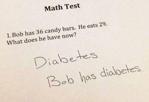 Math Test 36 candy pars He eats 29 1Bob has he have now What does