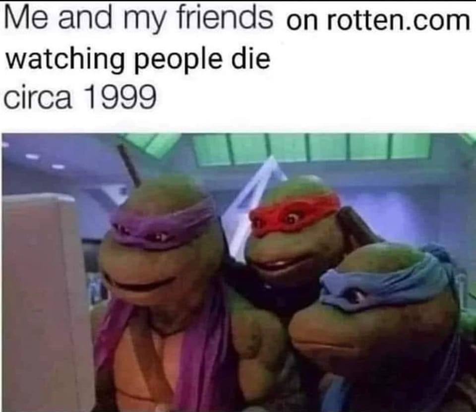 Me and my friends on rottencom watching people die circa 1999