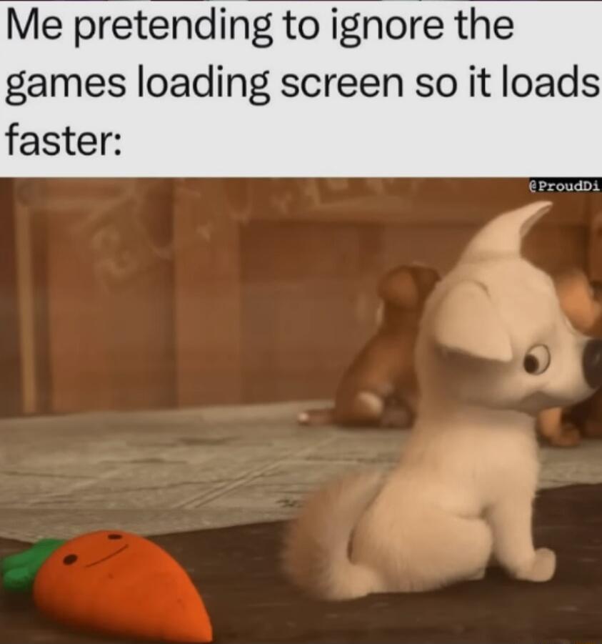 Me pretending to ignore the games loading screen so it loads faster