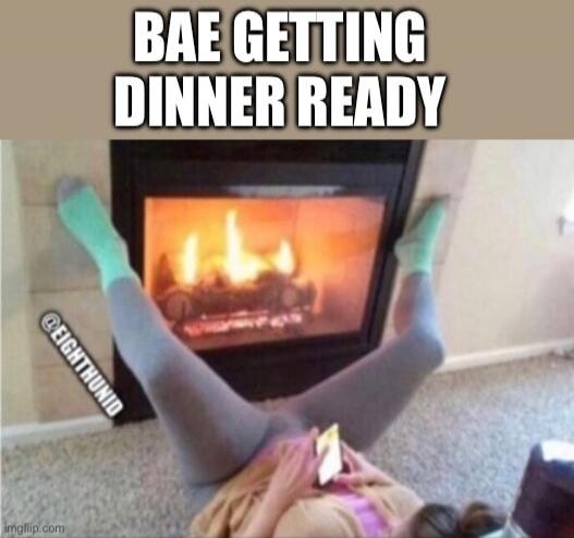 BAE GETTING DINNER READY