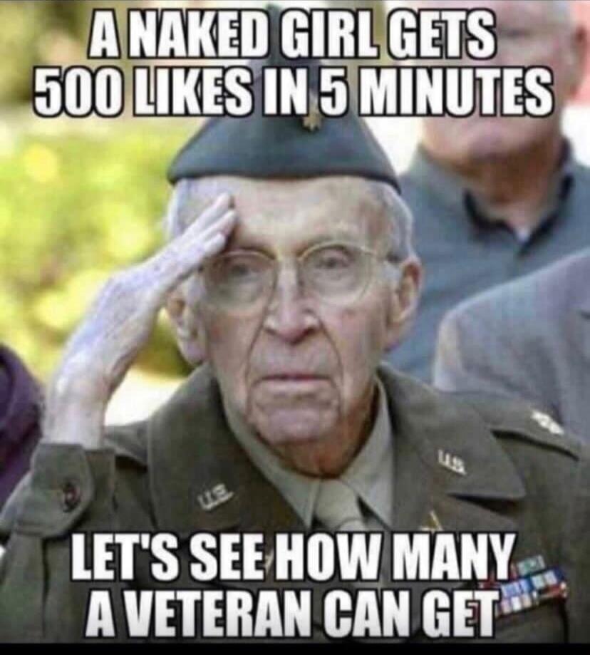 A NAKED GIRL GETS 500 LIKES IN 5 MINUTES LET'S SEE HOW MANY A VETERAN CAN GET