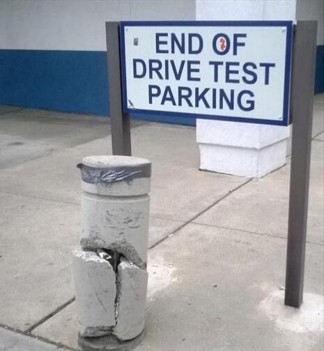 END OF DRIVE TEST PARKING