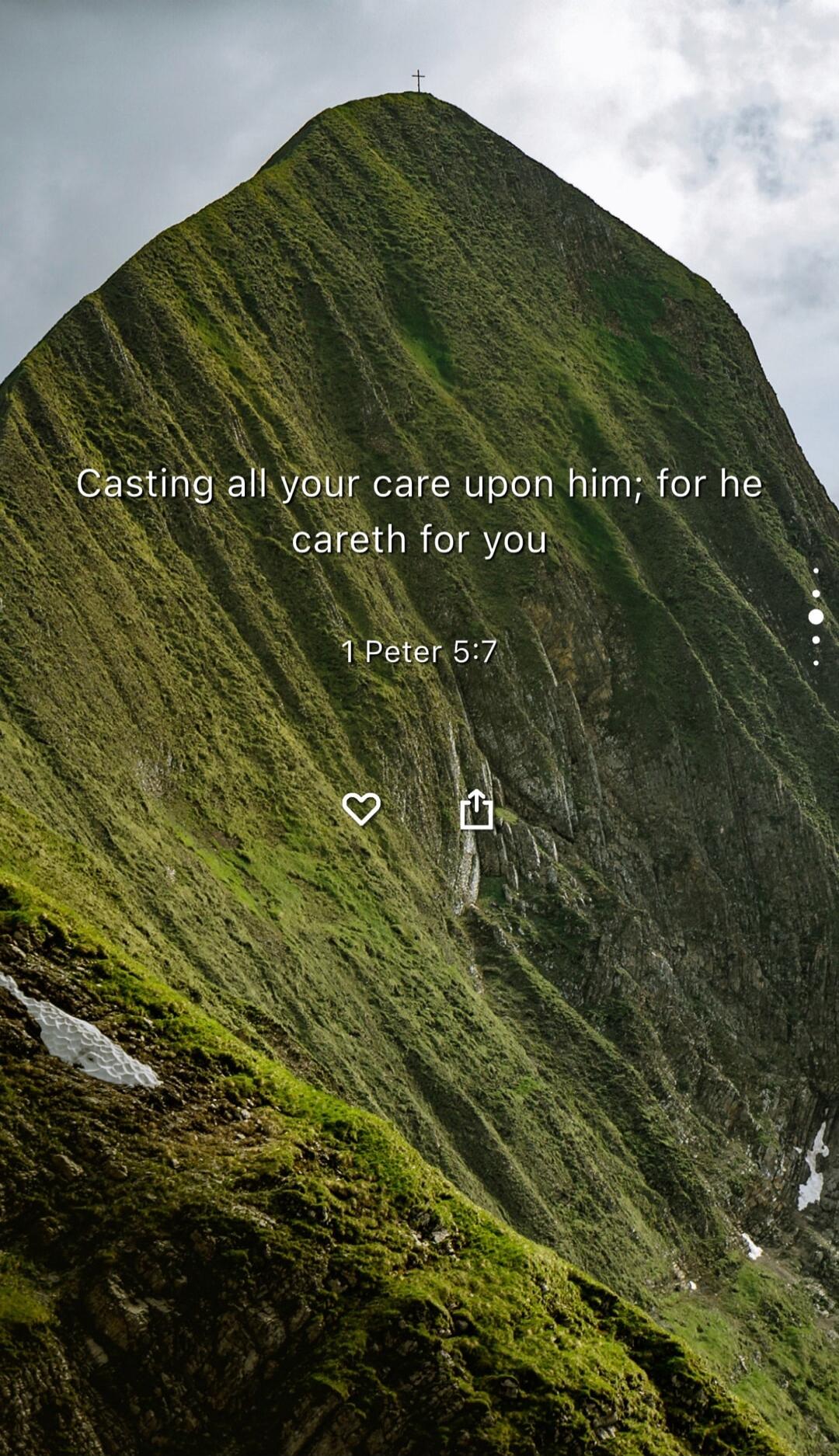 Casting all your care upon him; for he careth for you 1 Peter 5:7