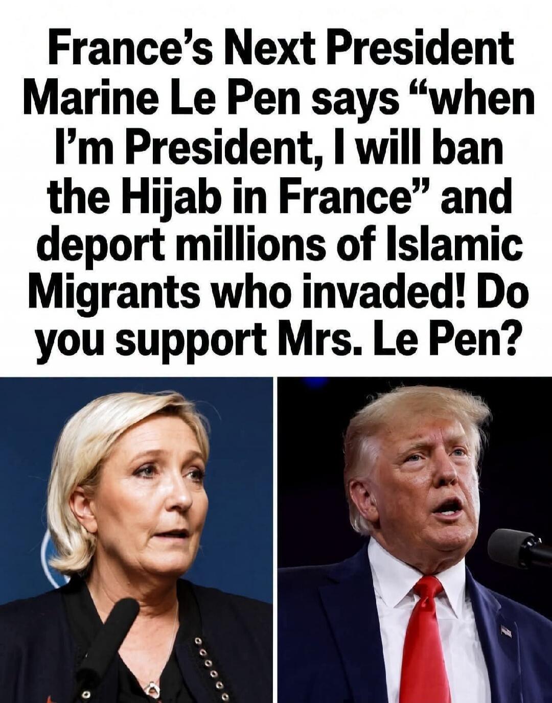 France's Next President Marine Le Pen says 