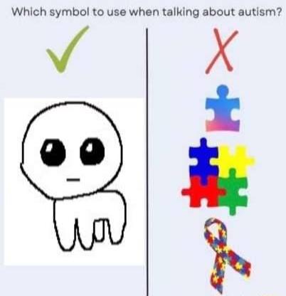 Which symbol to use when talking about autism