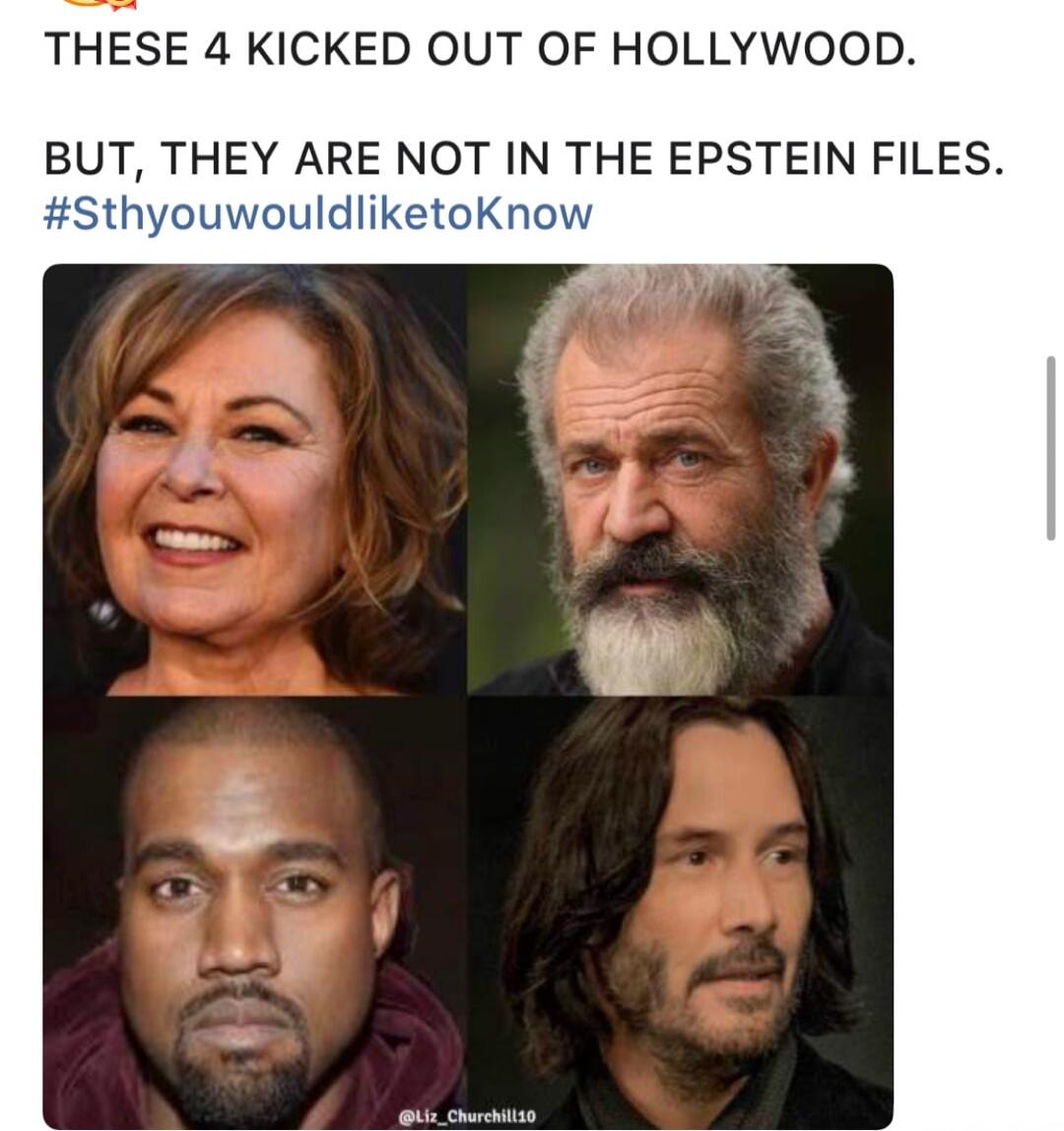 THESE 4 KICKED OUT OF HOLLYWOOD. BUT, THEY ARE NOT IN THE EPSTEIN FILES. #SthyouwouldliketoKnow