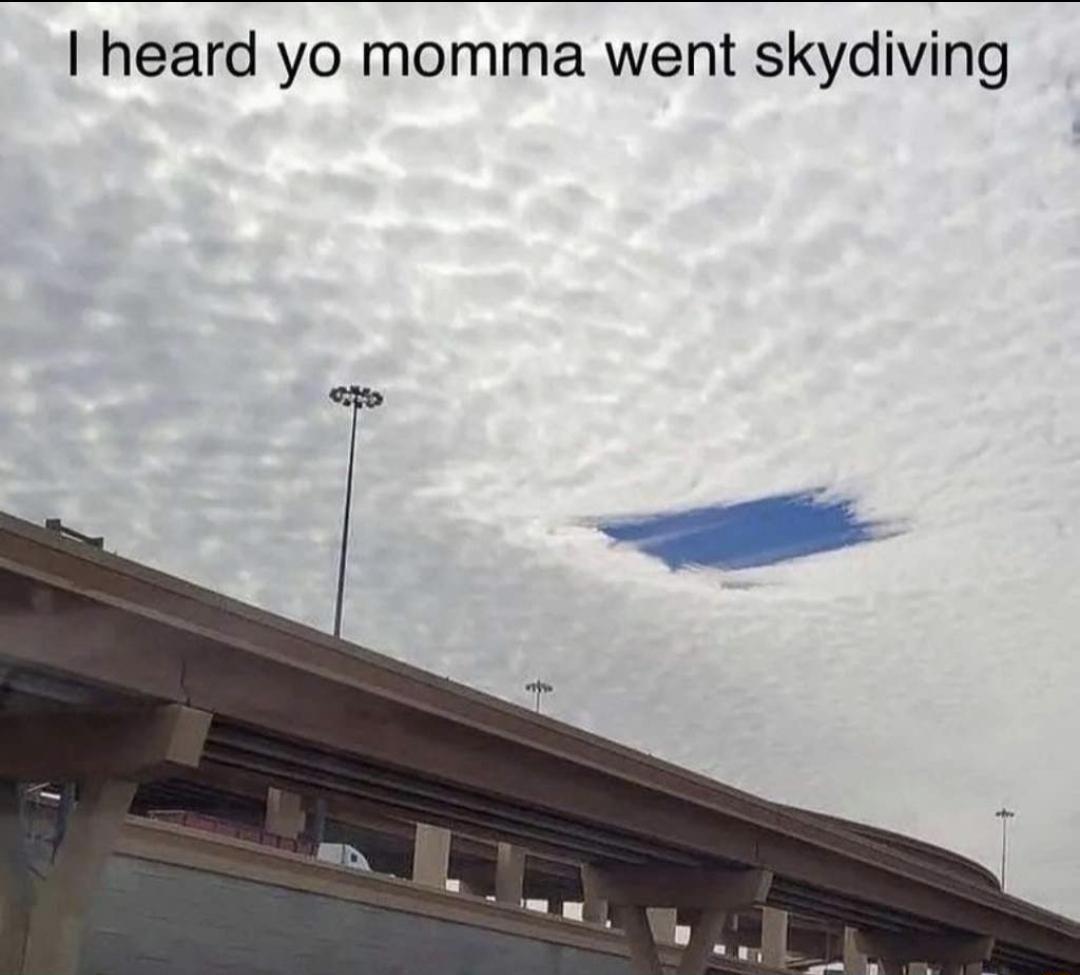 heard yo momma went skydiving