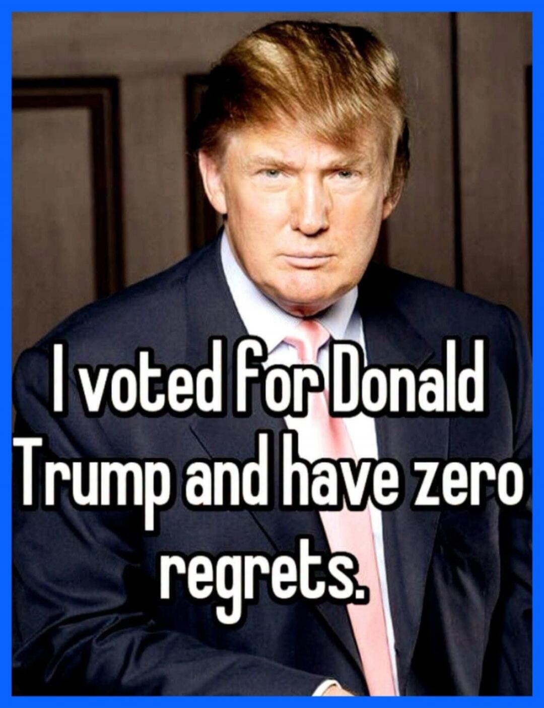 I voted For Donald Trump and have zero regrets.