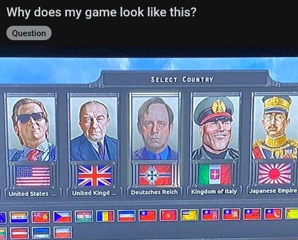 rhoid o Why does my game look like this T stieer Comtay B B e o Unkedringa