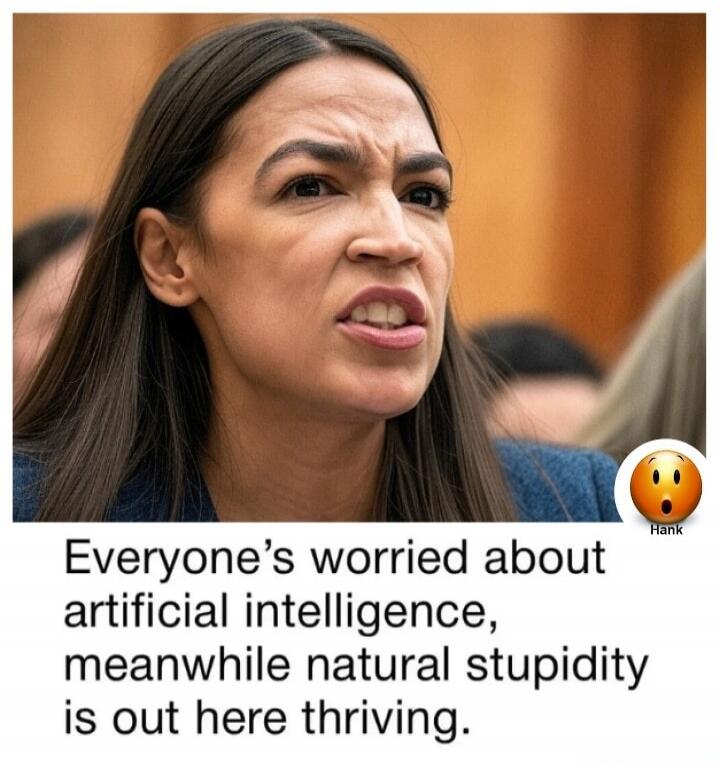 Everyone's worried about artificial intelligence, meanwhile natural stupidity is out here thriving. Hank