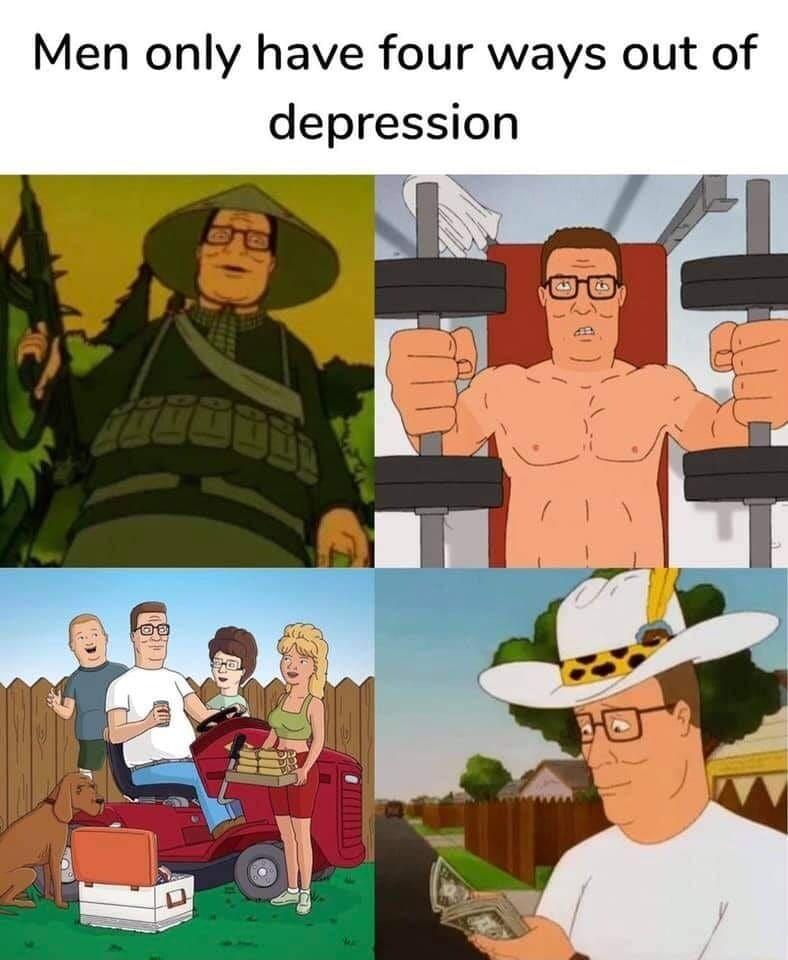 Men only have four ways out of depression