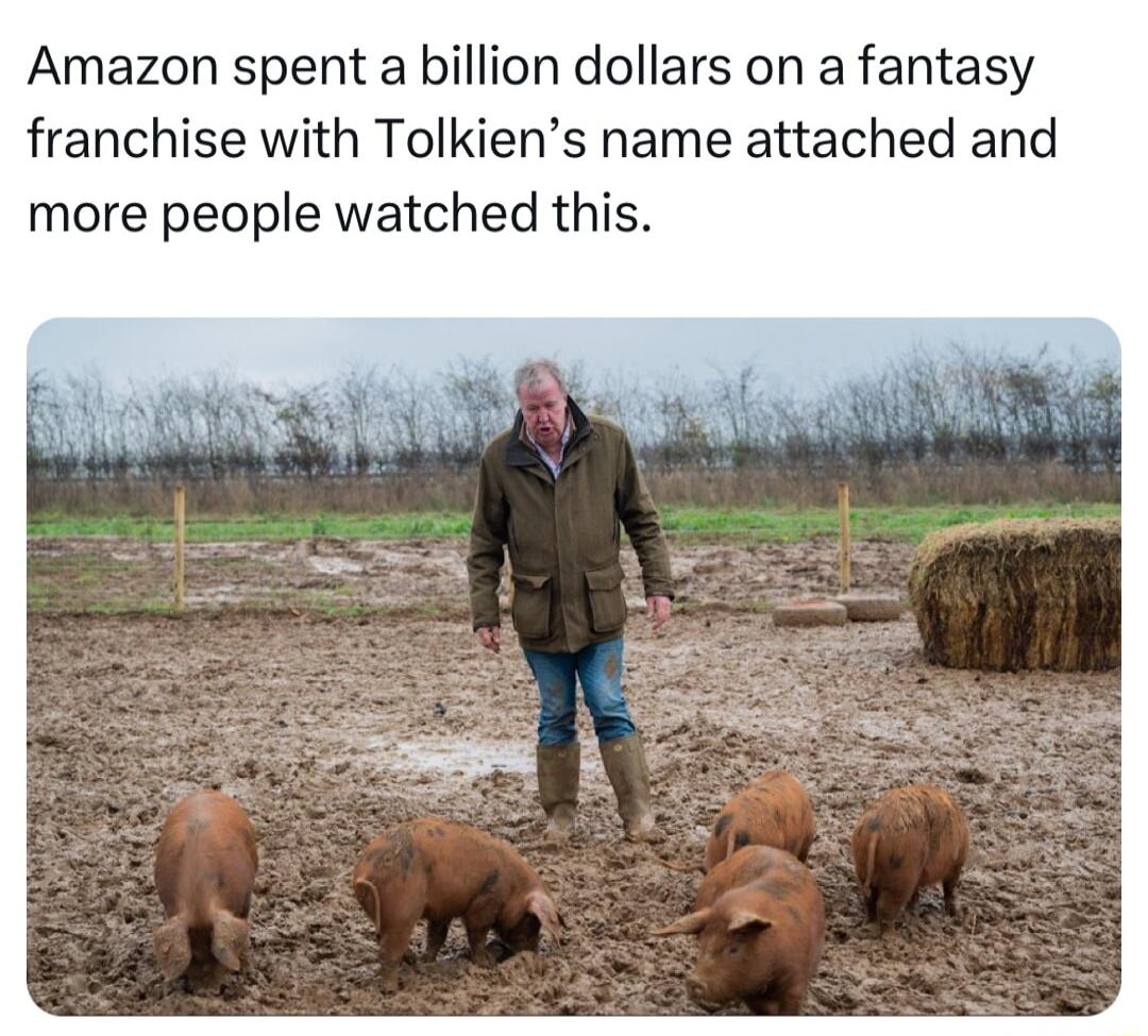 Amazon spent a billion dollars on a fantasy franchise with Tolkiens name attached and more people watched this