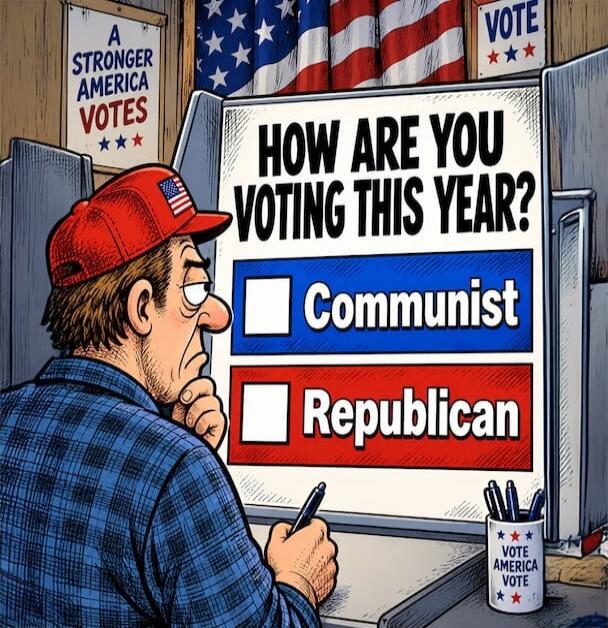 HOW ARE YOU VOTING THIS YEAR? Communist Republican A STRONGER AMERICA VOTES VOTE VOTE AMERICA VOTE