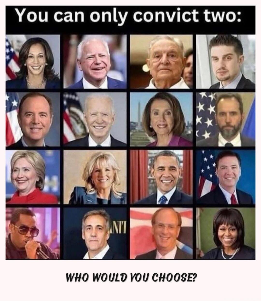 You can only convict two: WHO WOULD YOU CHOOSE?