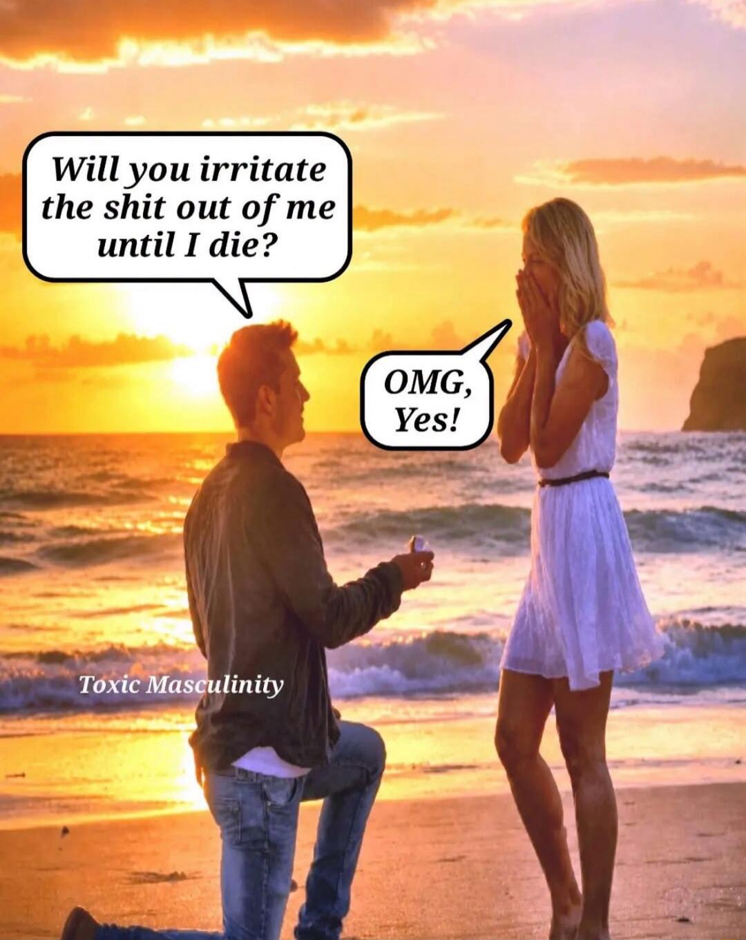 Will you irritate the shit out of me until I die? OMG, Yes! Toxic Masculinity