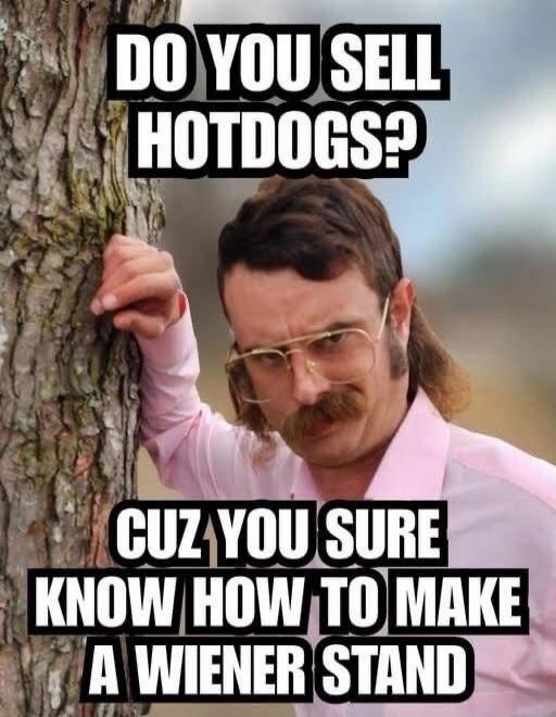 DO YOU SELL HOTDOGS? CUZ YOU SURE KNOW HOW TO MAKE A WIENER STAND