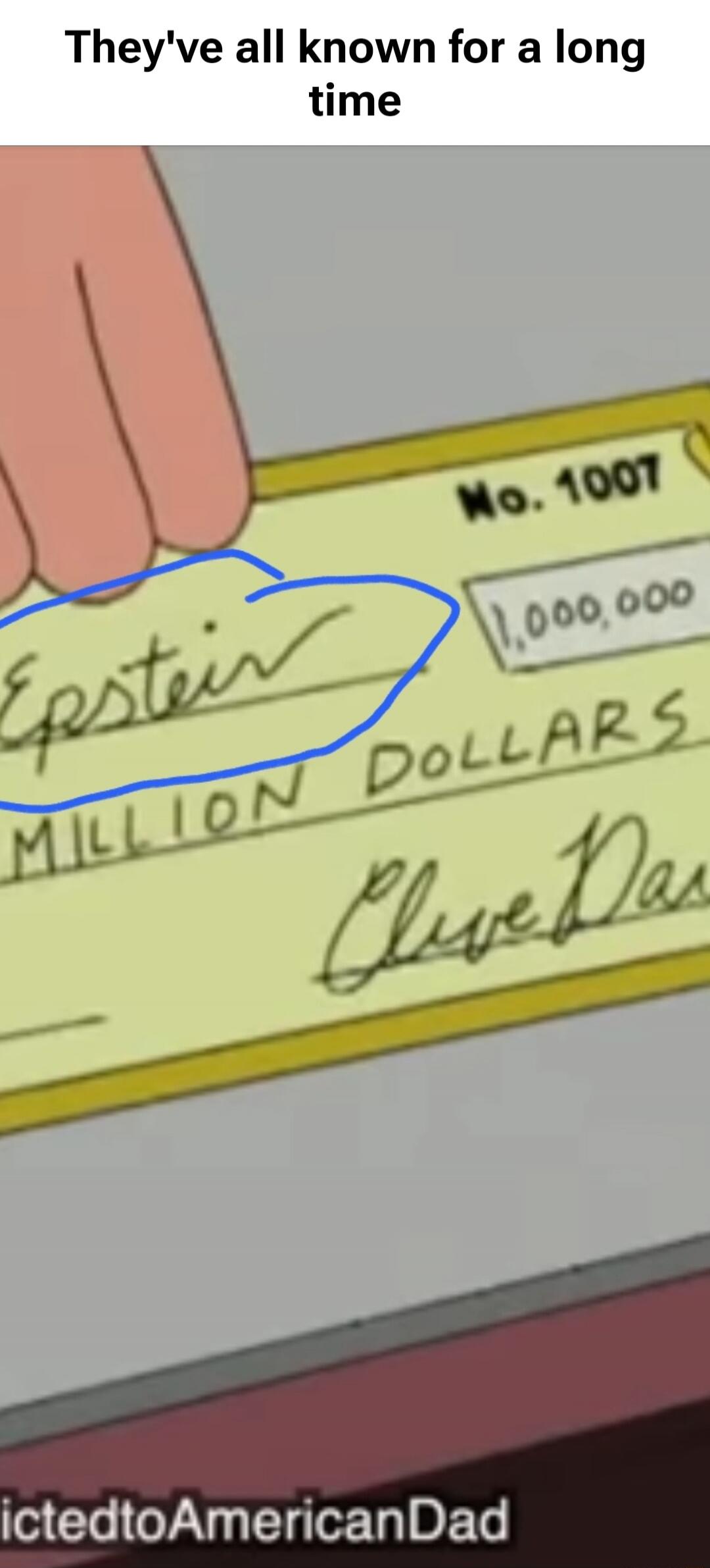 They've all known for a long time ... [redacted signature] MILLION DOLLARS
