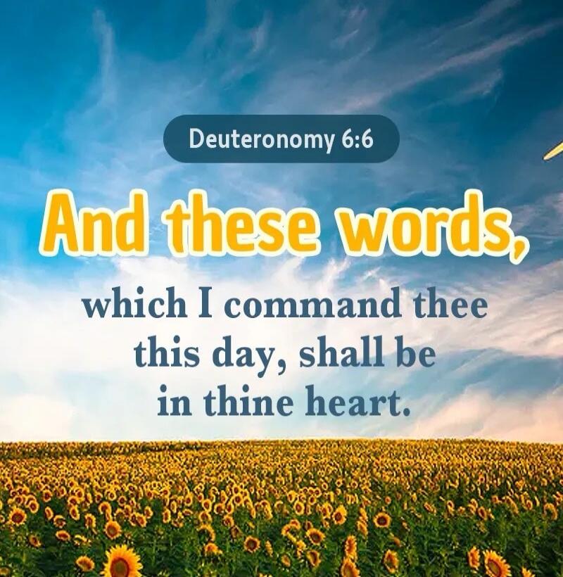 Deuteronomy 6:6 And these words, which I command thee this day, shall be in thine heart.