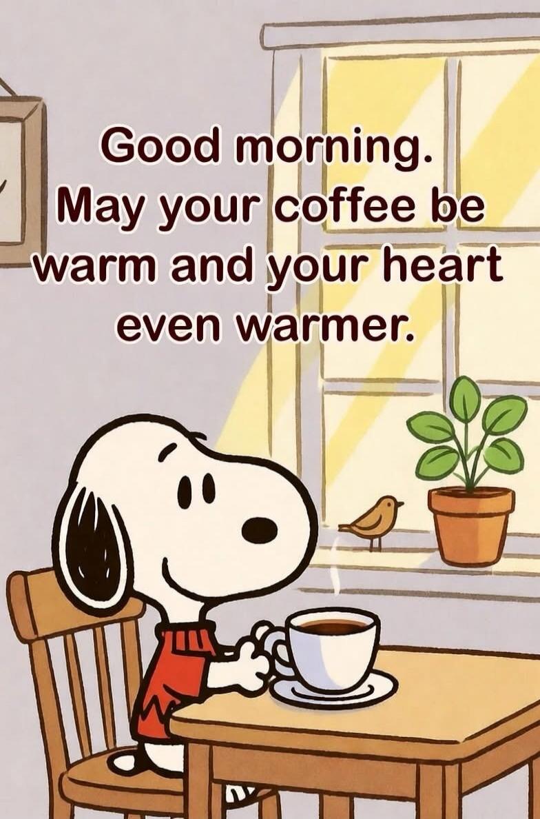 Good morning. May your coffee be warm and your heart even warmer.