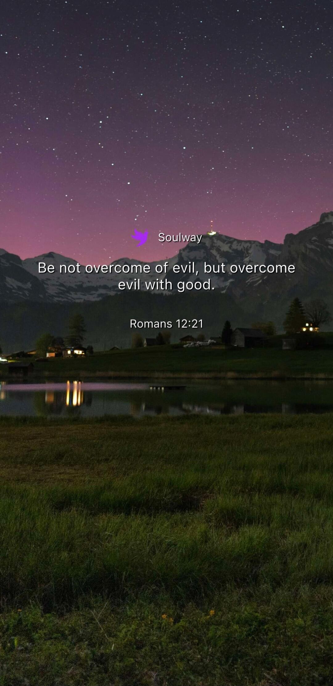 Soulway Be not overcome of evil, but overcome evil with good. Romans 12:21