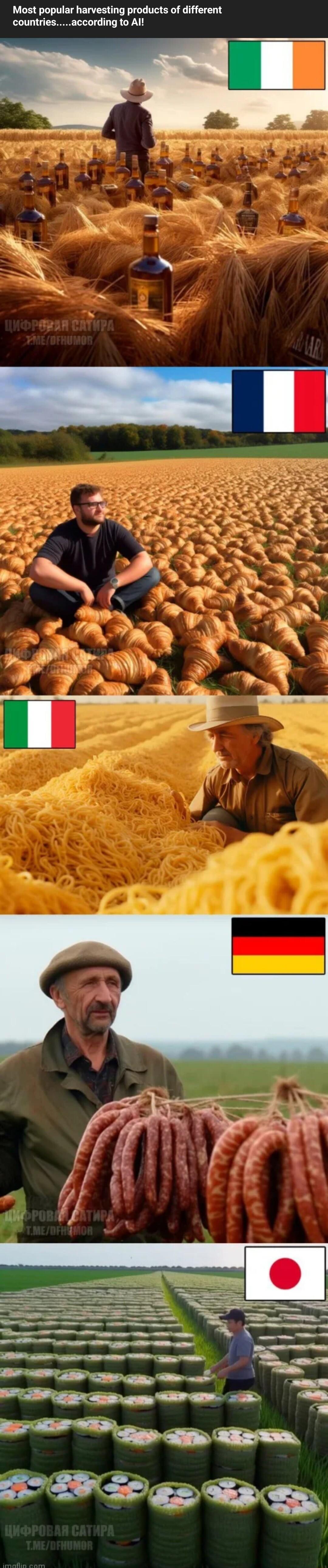 Most popular harvesting products of different countriesaccording to All A g ot i BT e W BTN oy an W