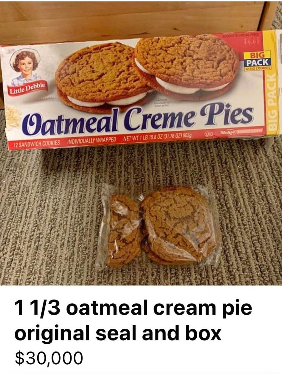 113 oatmeal cream pie original seal and box 30000