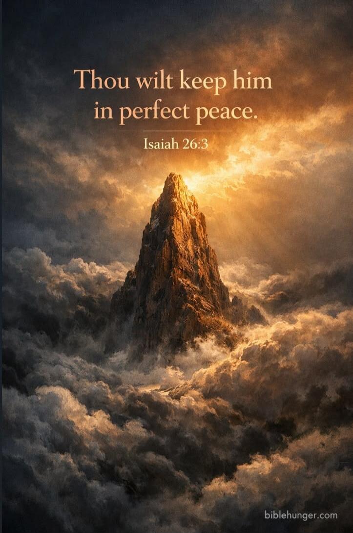 Thou wilt keep him in perfect peace. Isaiah 26:3. biblehunger.com