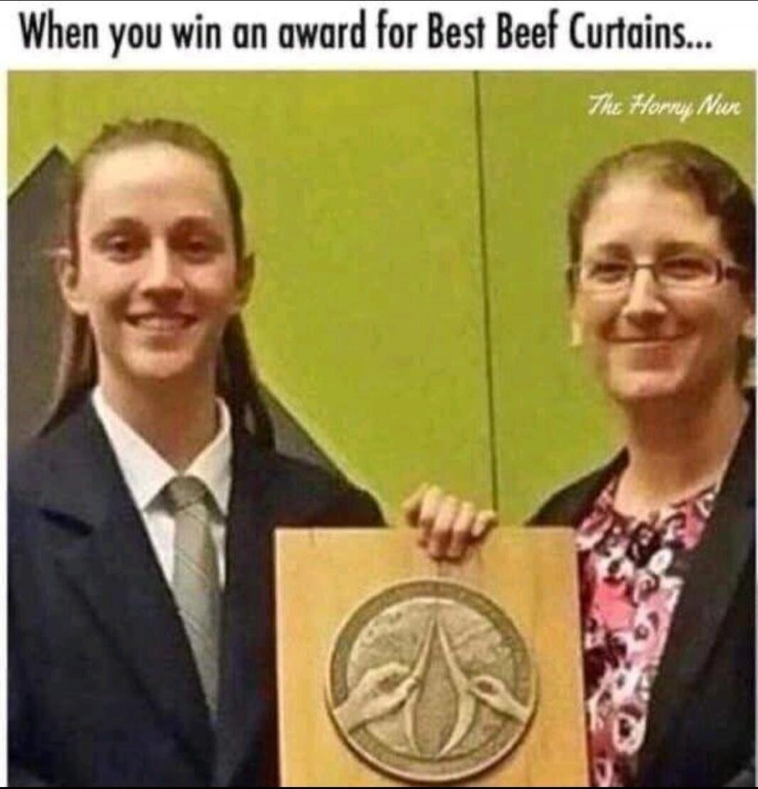 When you win an award for Best Beef Curtains...