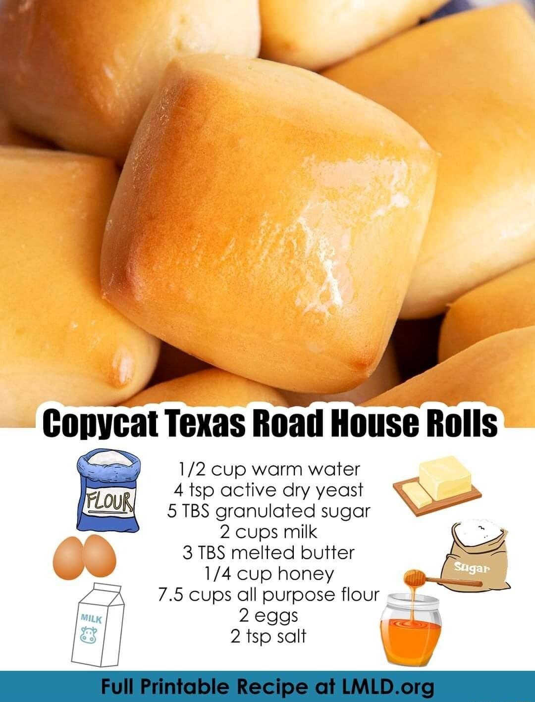 B COIWIII Texas BOBII IIIISE Rolls 12 cup warm water 41sp active dry yeast 57T8S gronulated sugar N 2 cups mik 3785 melted butter Z 14 cup honey 75 cups all purpose flour 2 eggs 21sp salt 0U