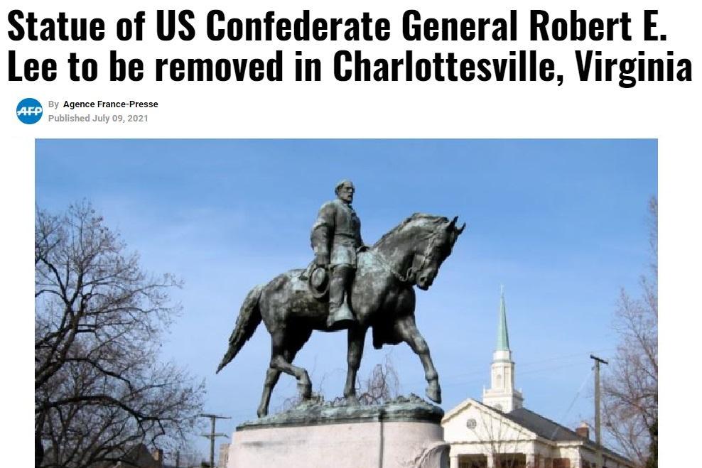 Statue of US Confederate General Robert E Lee to be removed in Charlottesville Virginia Agen