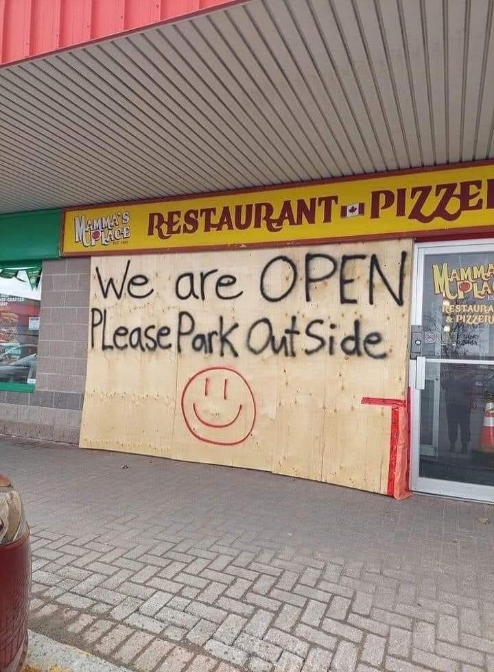 We are OPEN Please Park Outside