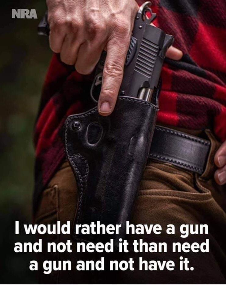 would rather have a gun ELC I LR R GED T a gun and not have it