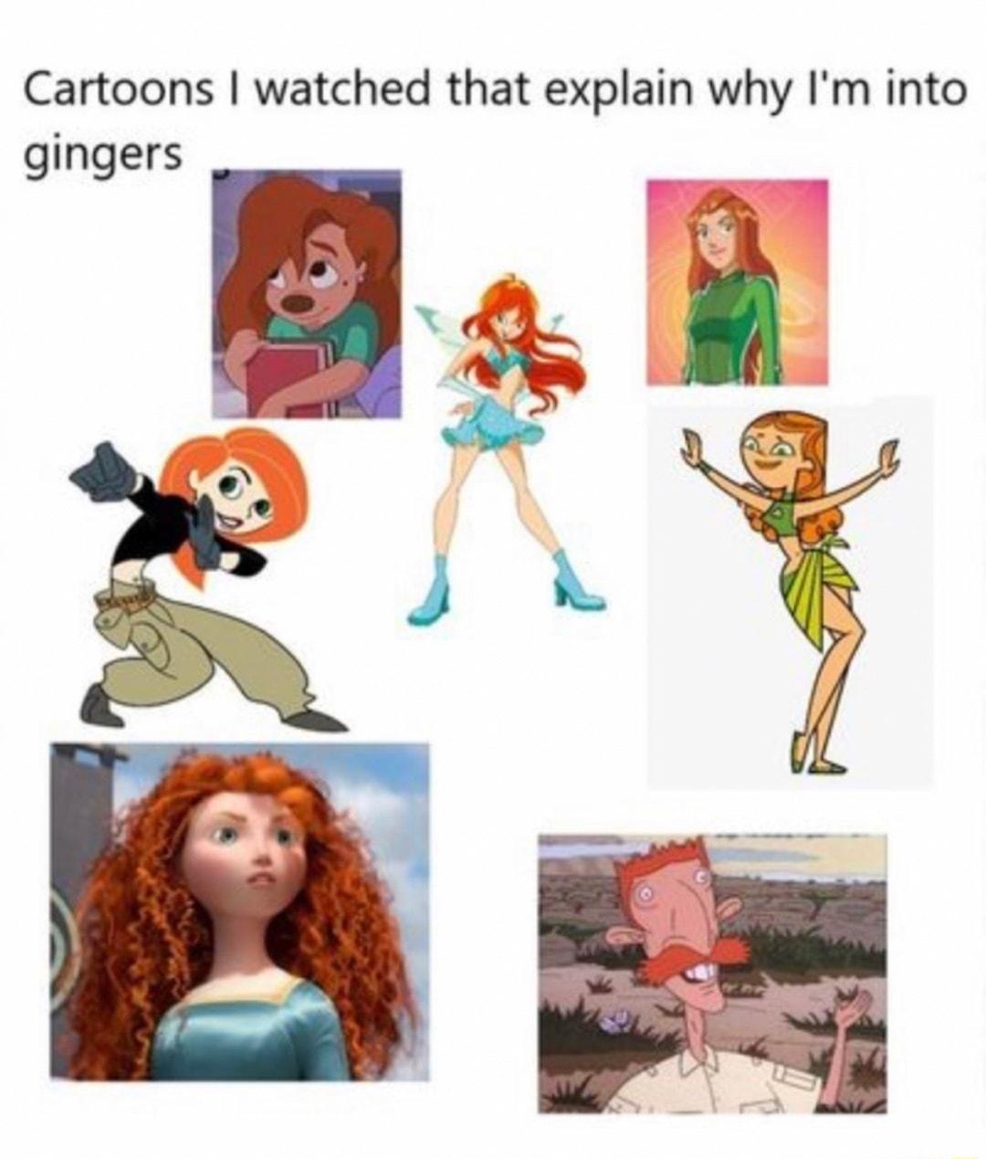 Cartoons watched that explain why Im into gingers