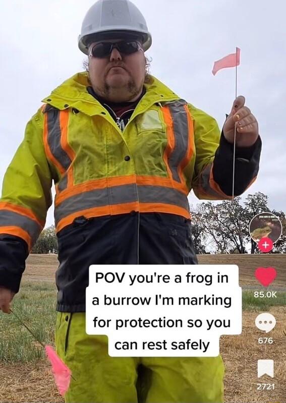 POV youre a frog in a burrow Im marking for protection so you E