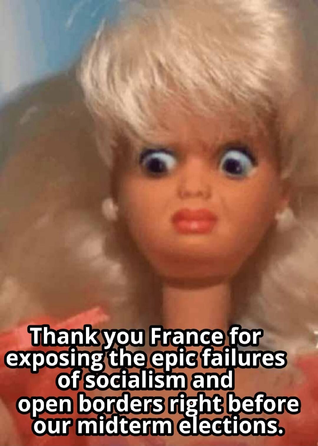 Thank you France for exposing the epic failures of socialism and open borders right before our midterm elections.